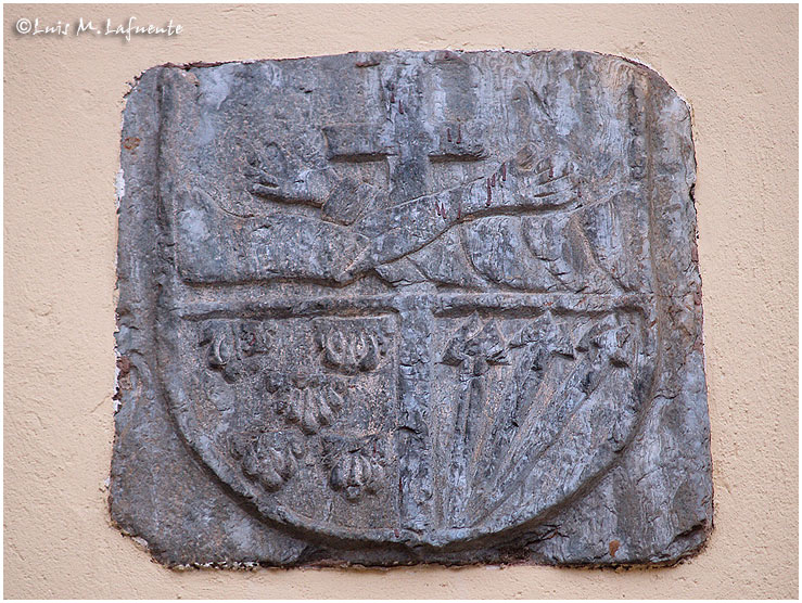 Blasón en el patio situado a la derecha de la Iglesia de San Pedro - Tineo - Asturias